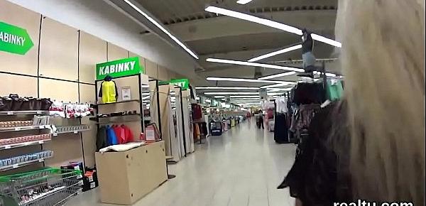  Adorable czech cutie was teased in the shopping centre and fucked in pov